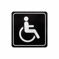 SIGN SYMBOLIC 150*150mm BLACK PRINTED DISABLED TOILET SIGN ON WHITE ACP