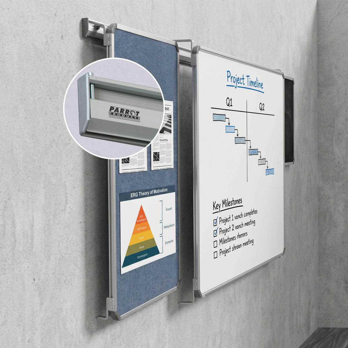 Easy Rail System (5 Meter) Bulletin Board - Parrot at JATA KZN Durban