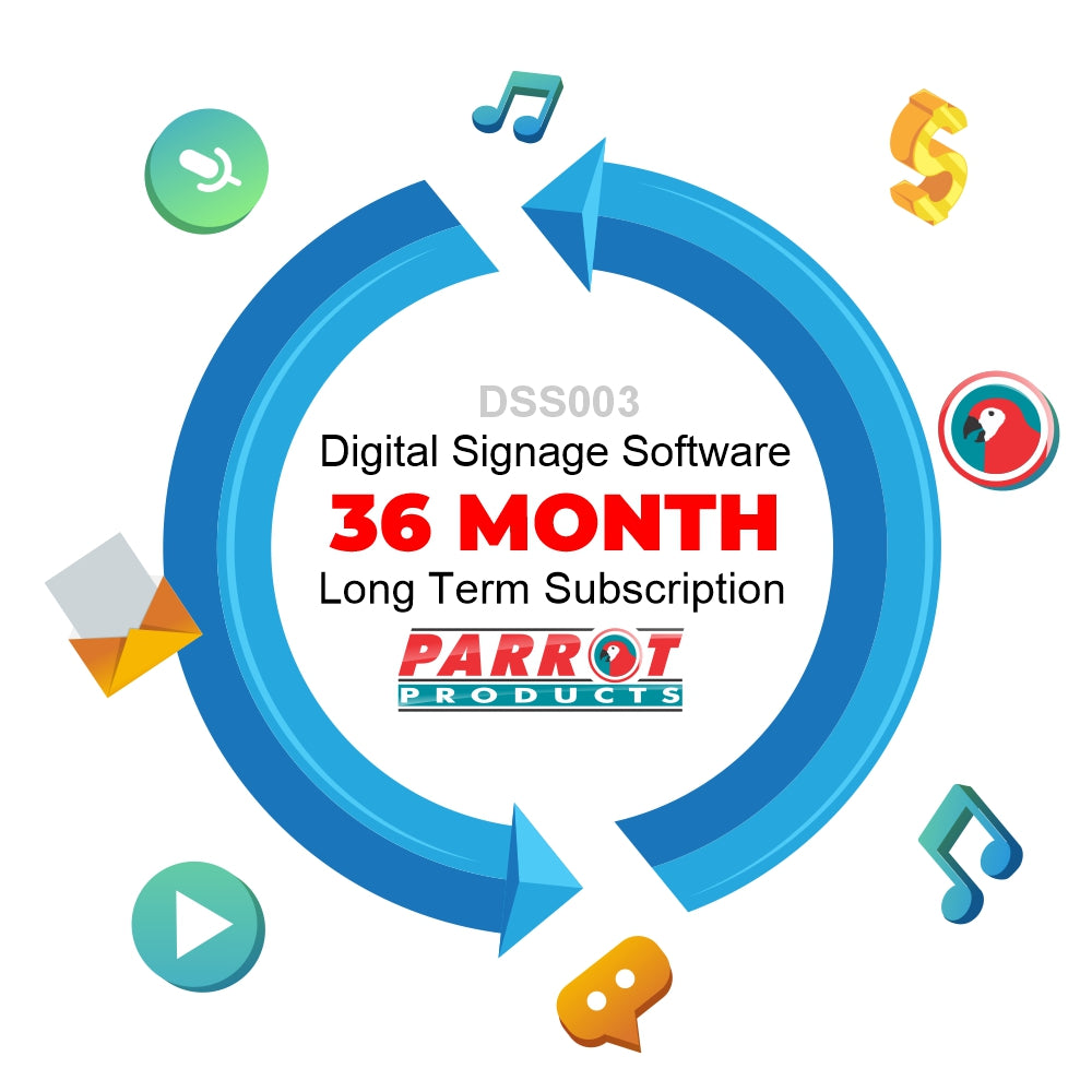 SOFTWARE - PARROT DIGITAL SIGNAGE SOFTWARE SUBSCRIPTION THREE YEAR