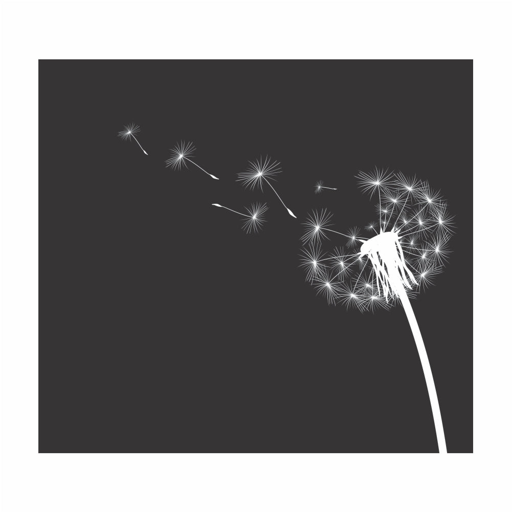 DECORATIVE GLASS WALL TILE 898x700x6MM DANDELION
