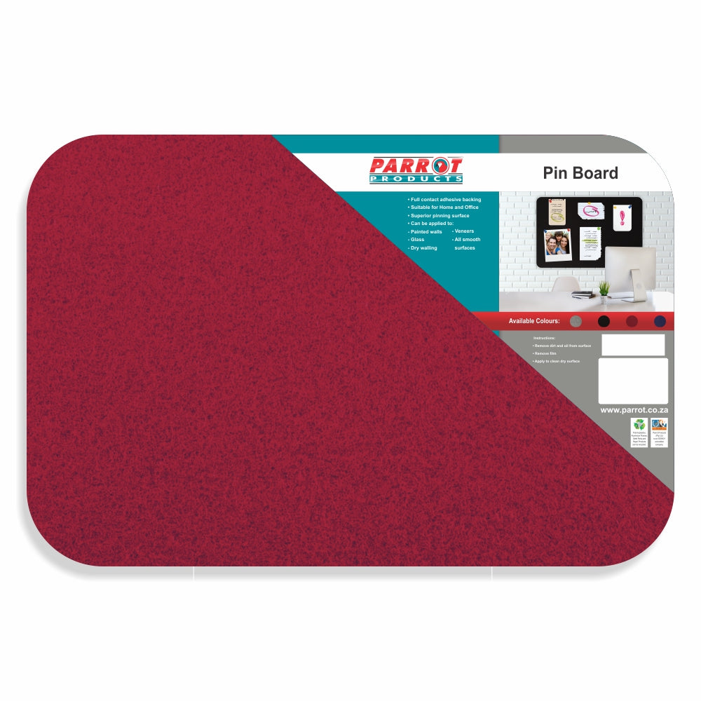 PIN BOARD ADHESIVE NO FRAME 600*450MM RED