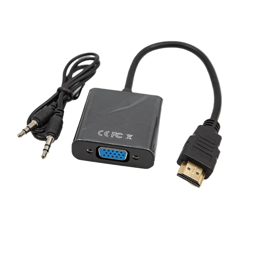 HDMI To VGA Adapter With Audio 3.5mm For Presentations