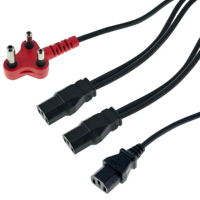 Dedicated Clover Plug to Red 3 Pin Power Cord for Equipment
