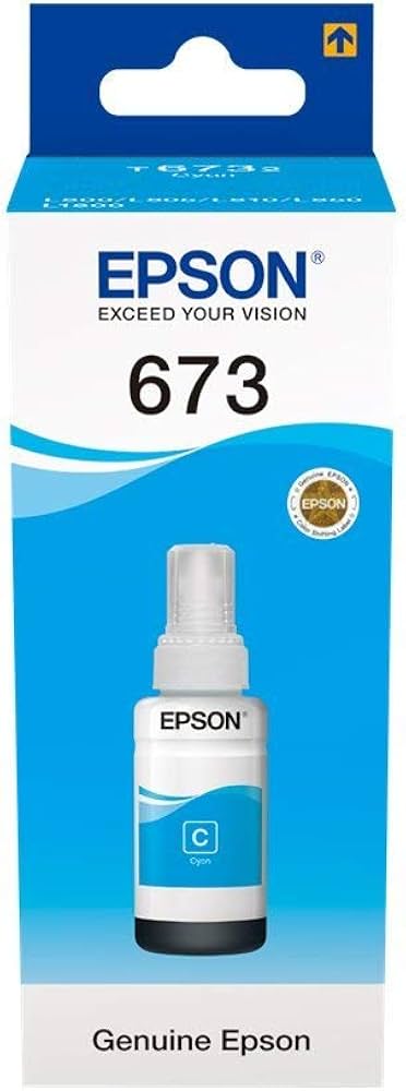Epson 673 Light Cyan Ink Bottle 70ml EcoTank L800 L810