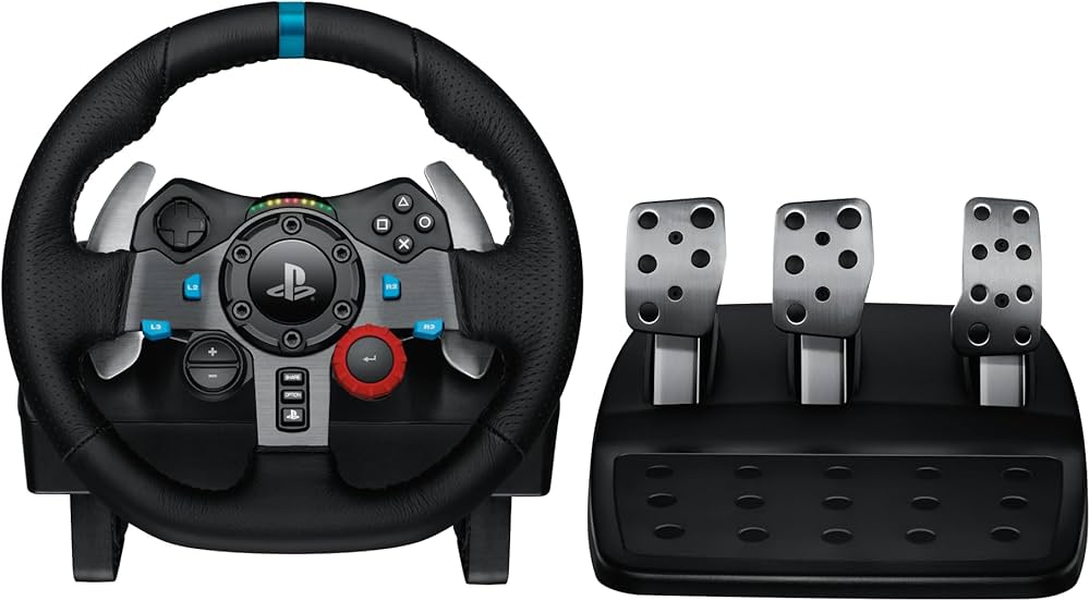 Logitech G29 Driving Force Racing Wheel - Gaming Accessory - PlayStation4 and PlayStation5 - Stainless steel paddle and hand stitched leather wheel