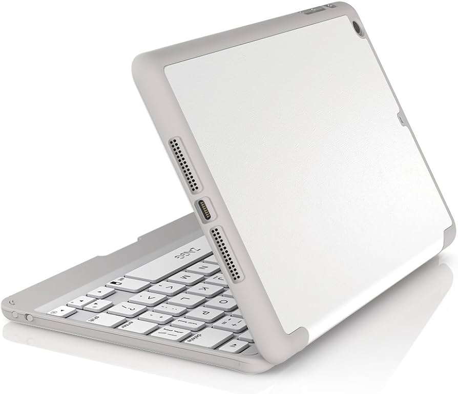 Universal 8 Inch Folio Case With Bluetooth Keyboard White