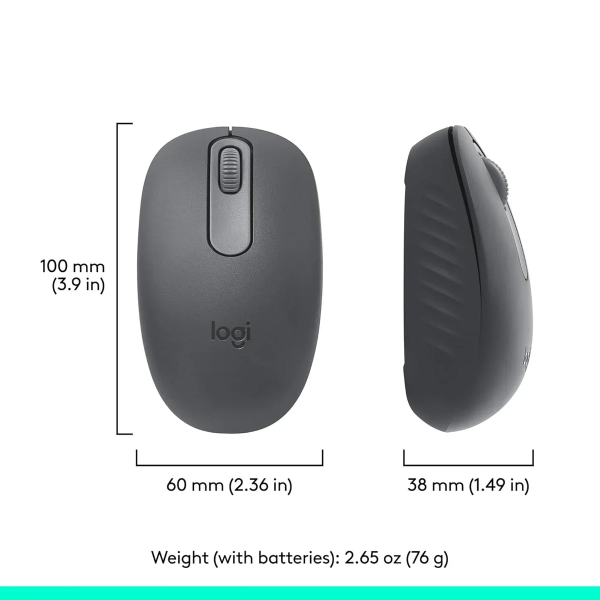 Logitech M196 Graphite Bluetooth Wireless Mouse Compact