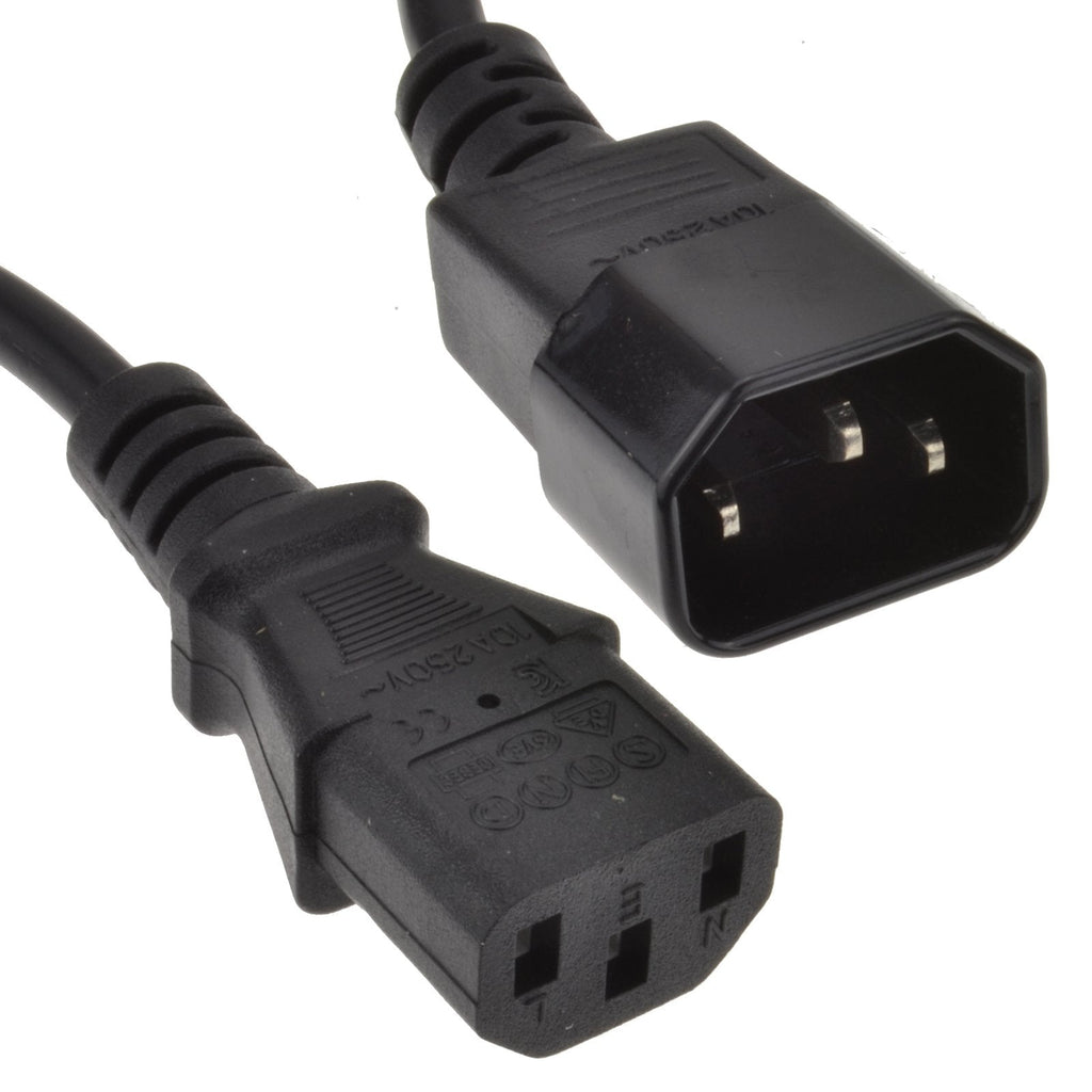 MALE TO FEMALE EXTENSION POWER CORD IEC C13-C14