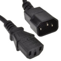 MALE TO FEMALE EXTENSION POWER CORD IEC C13-C14