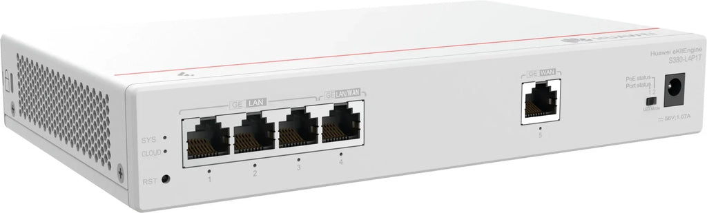 S380 Router (1GE WAN, 4GE LAN/PoE, 50W, Up to 150 Users)