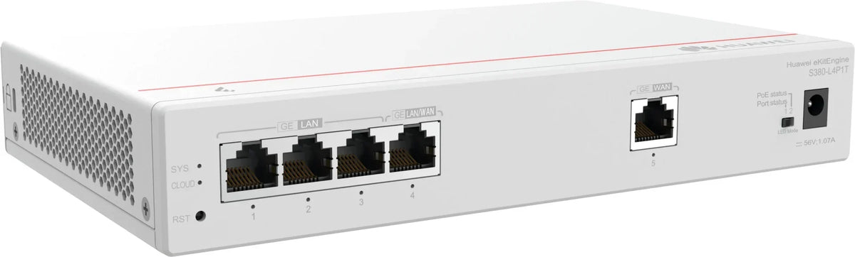 S380 Router (1GE WAN, 4GE LAN/PoE, 50W, Up to 150 Users)