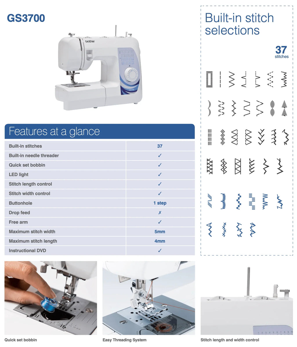 Brother GS3700 Mechanical Sewing Machine (37 Stitches)