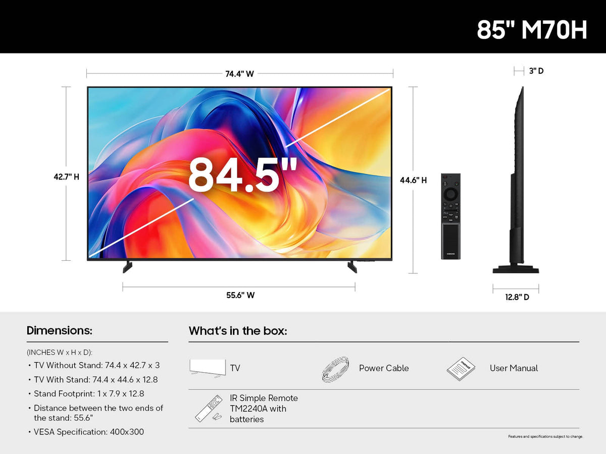Samsung 85" M70H 4K UHD Mini LED Smart TV (Quantum HDR)