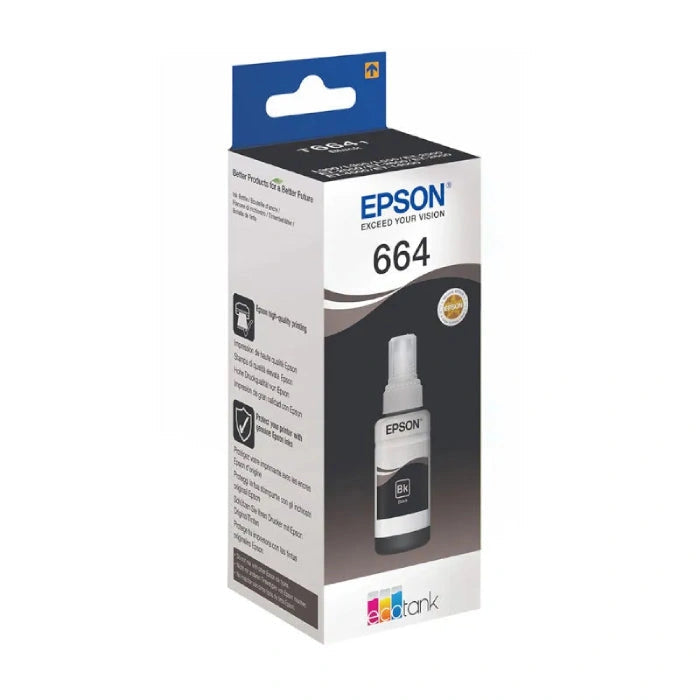Epson 664 Black 70ml EcoTank Ink Bottle For L565 L550 L486