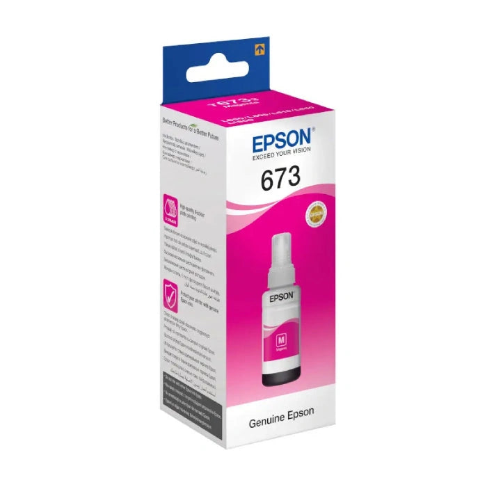 Epson 673 Magenta Ink 70ml For EcoTank L800 L810 L850 L1800