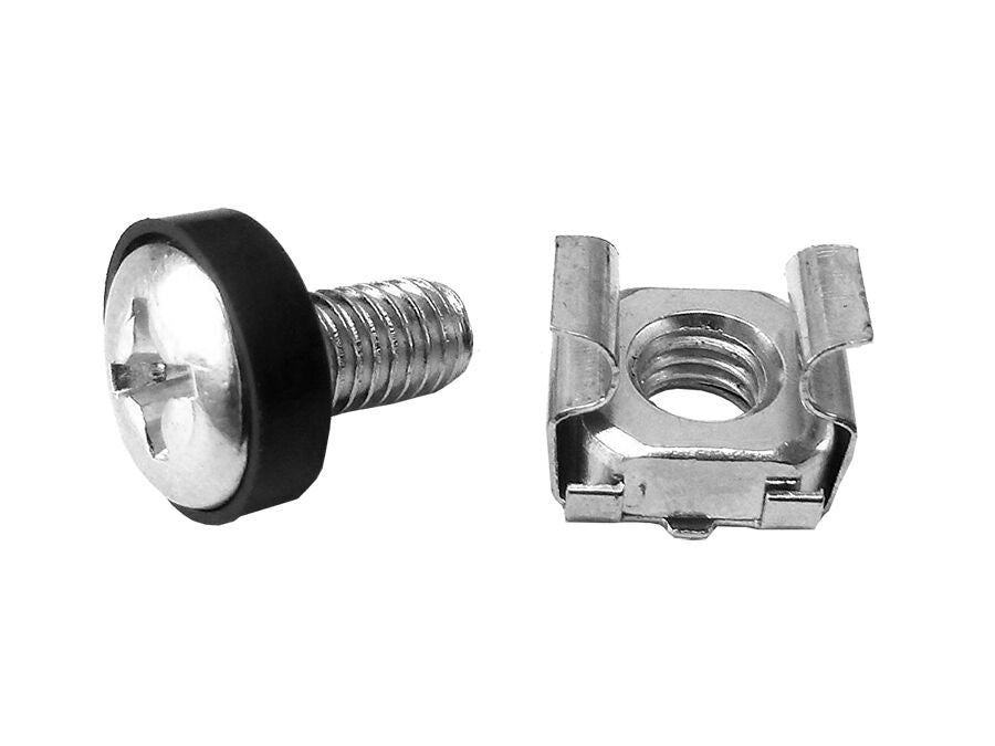 M6 Server Rack Screws and Cage Nuts (10-Pack)