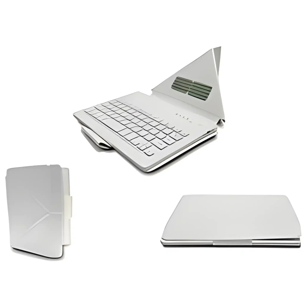 Universal 8 Inch Folio Case With Bluetooth Keyboard White