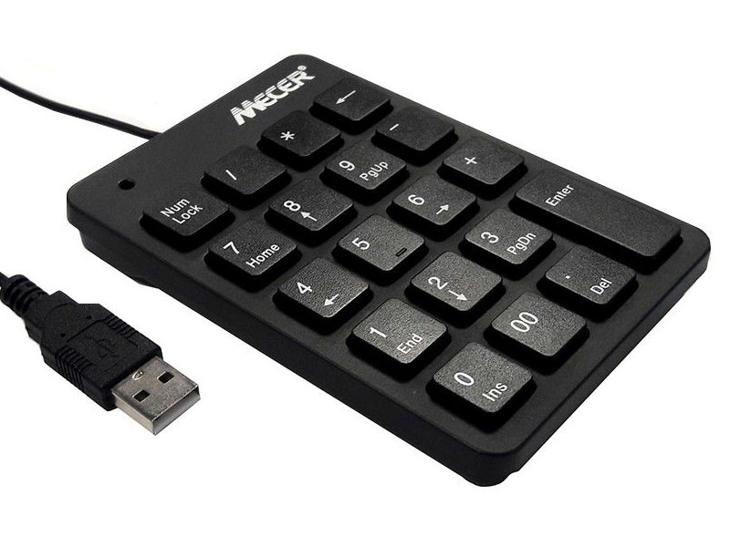 Mecer USB Numeric Keypad Black Compact Plug And Play