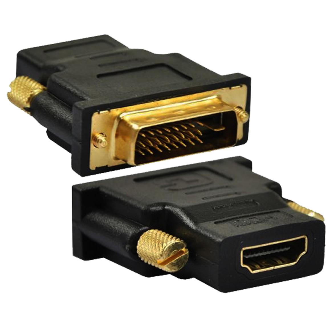 DVI-D to HDMI Adaptor Unidirectional Plug and Play Compact