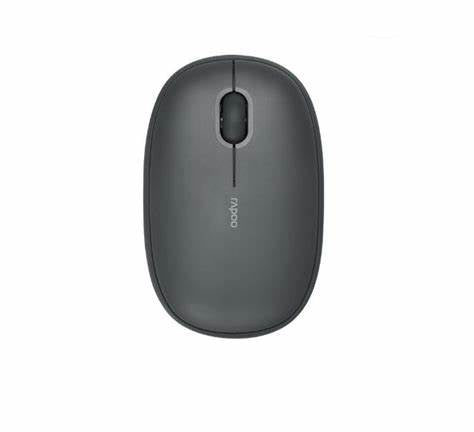 RAPOO M650 Silent Wireless Mouse in cream white, showing its compact design and multi-mode connectivity options.