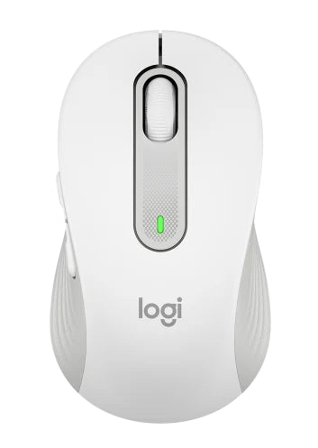 Logitech M650 Signature Wireless Mouse in Off White. Bluetooth and USB connectivity.