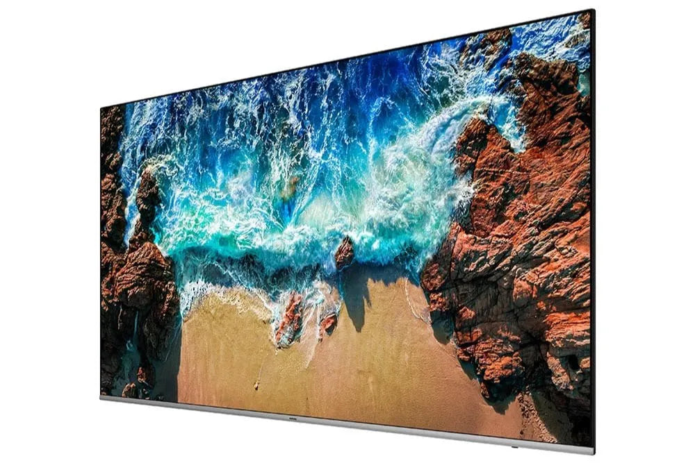 Samsung 85 inch 4K UHD Professional Display LH85QETELGCXEN, showcasing vibrant colors and a boundless design for impactful signage.