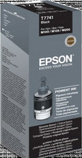 Epson 140ml black ink bottle (C13T77414A) for WorkForce M100, M200, L1455 series printers.