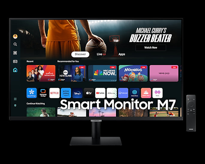 Samsung LS32FM700UAXXA 32-inch 4K UHD Smart Monitor with USB-C, HDMI, and WiFi connectivity. Crisp, clear visuals for work and entertainment.