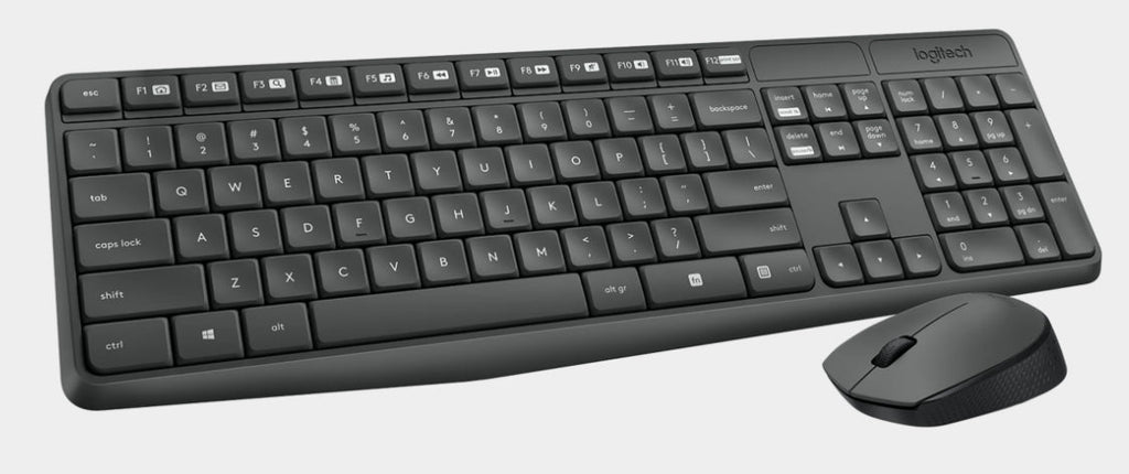 Logitech MK235 Wireless Keyboard and Mouse Combo, graphite color, US International QWERTY layout