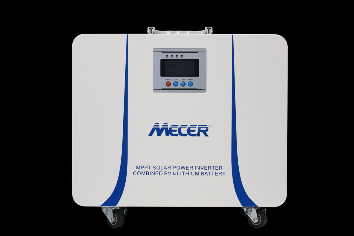 Mecer 1kW Lithium Battery with 820W MPPT Solar Charger, 25.6V 50Ah - ideal for load shedding and portable power solutions.