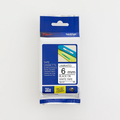 Brother 6MM Black on White Laminated tape
