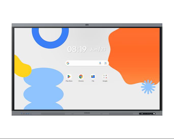 SAMSUNG 75" Android Interactive Display Android 14 EDLA Certified Resolution: 3840 x 2160 UHD 400nit Brightness Build in Speakers HDMI out 40 PTS touch Wi-Fi & BT Built-in Camera 7 YEAR ONSITE WARRANTY