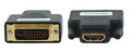 DVI-D to HDMI adapter, unidirectional, plug and play, compact design. Connect DVI-D to HDMI.