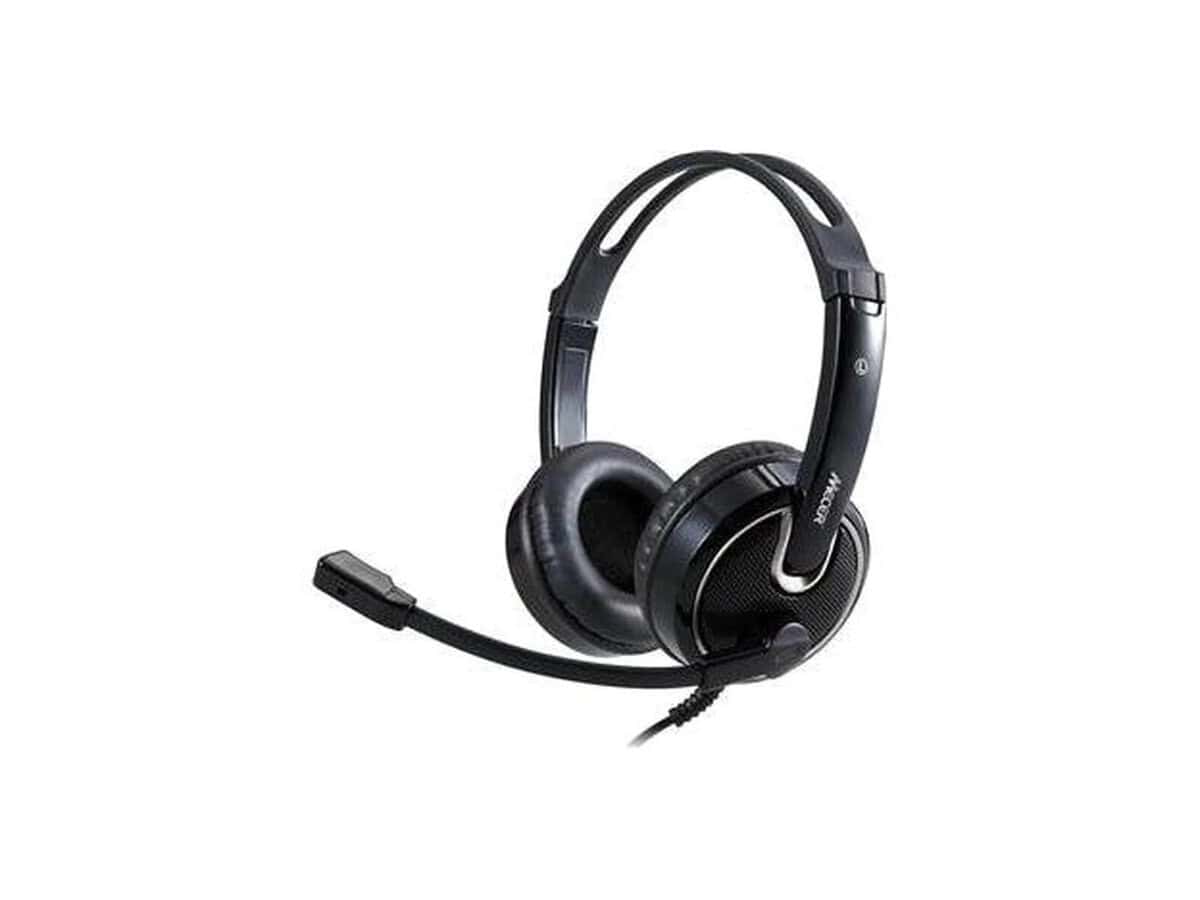Mecer USB-C & USB-A Wired Stereo Headset with Microphone - Black