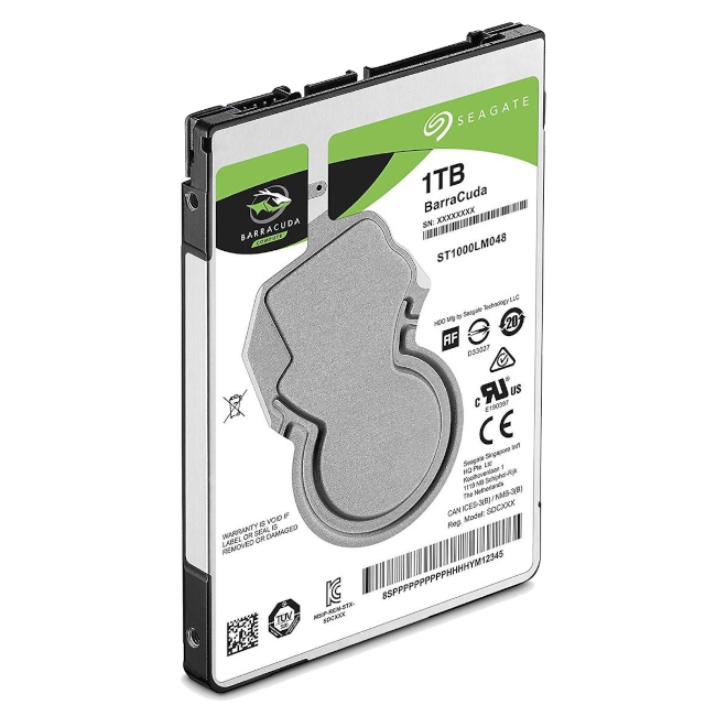 Seagate BarraCuda 1TB 2.5-inch Internal HDD (5400RPM, SATA 6Gb/s, 128MB Cache)