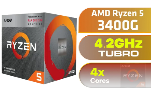 AMD Ryzen 5 3400G AM4 CPU 4 Core 8 Thread Vega Graphics 65W