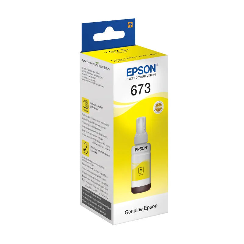 Epson 673 Yellow Ink Bottle 70ml For EcoTank L800 L810
