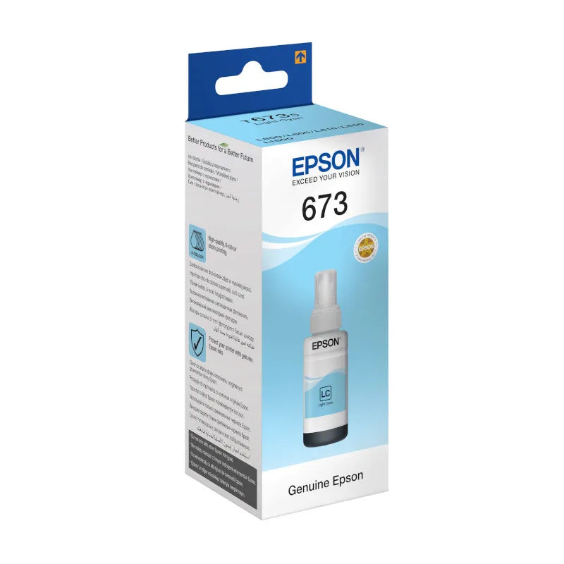 Epson 673 Light Cyan Ink Bottle 70ml EcoTank L800 L810