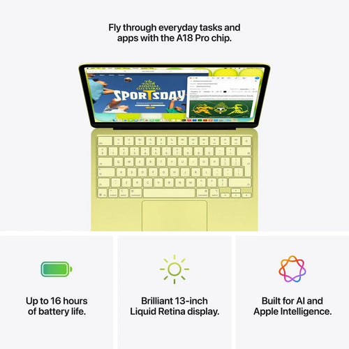 Apple 13-inch MacBook Neo (A18 Pro Chip, 8GB RAM, 512GB SSD) - Citrus