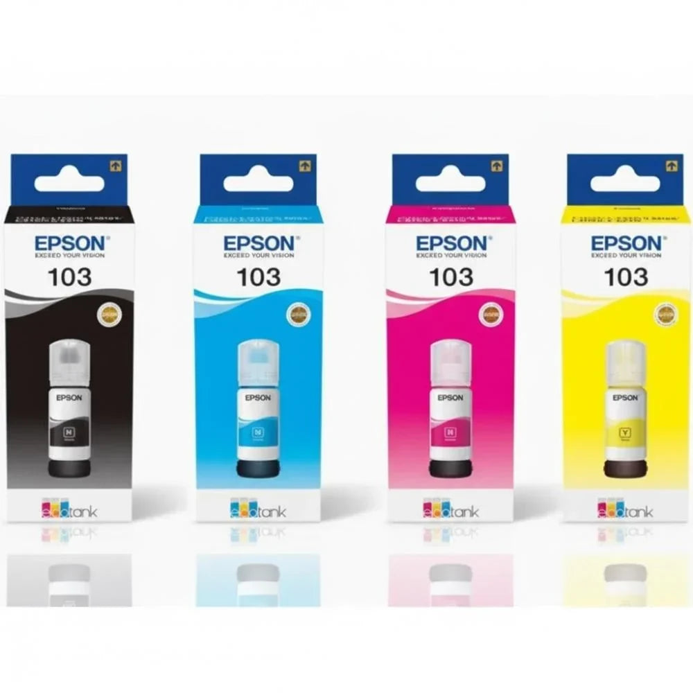 Epson 103 4-Color Ink Bottle Multipack (Black, Cyan, Magenta, Yellow)