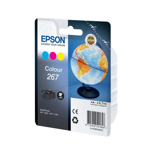 Epson 267 Color Ink Cartridge (WF-100, 200 Pages)