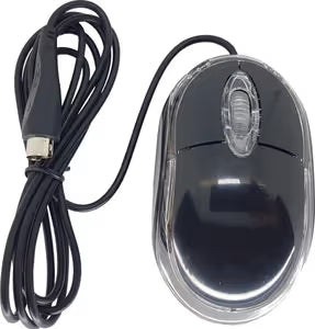 Mecer Black Optical Mouse PS2 Wired Computer Accessory