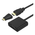 HDMI to VGA adapter with 3.5mm audio output for clear presentations (SKU: HTV08E-AG).