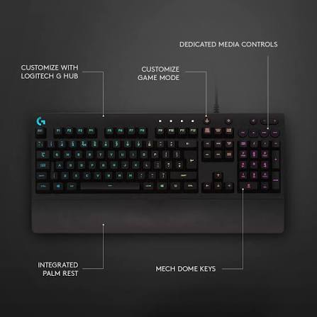 Logitech G213 Prodigy RGB Gaming Keyboard (Wired, Black)