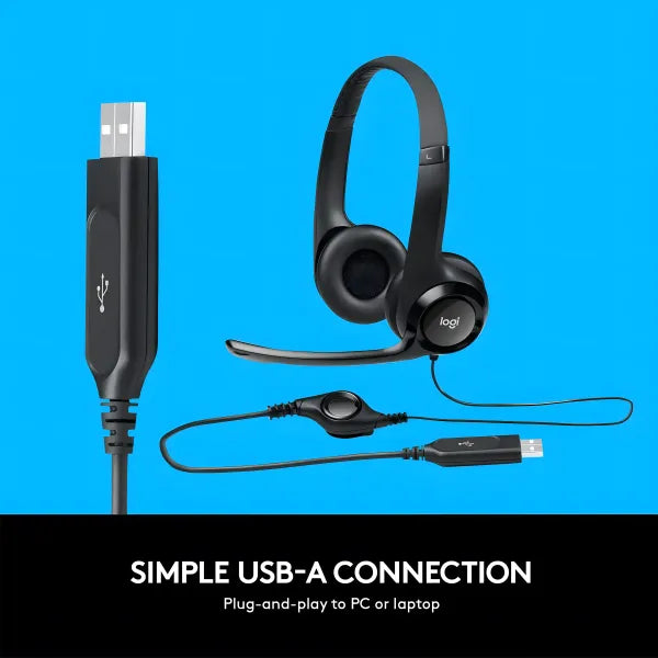 Logitech H390C Stereo Headset USB C Black for Calls