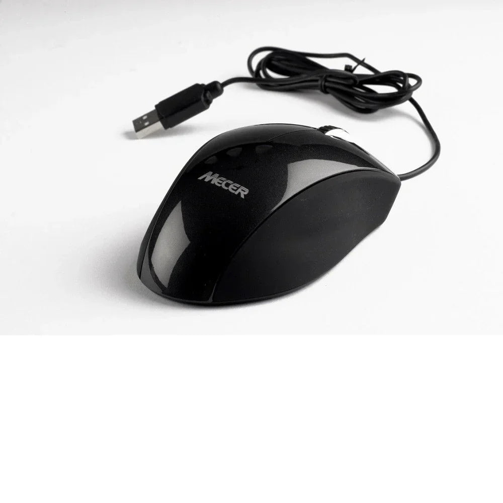 Mecer USB Optical Wheel Mouse 1000 DPI Black for PC