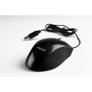 Mecer Black Optical Mouse PS2 Wired Computer Accessory