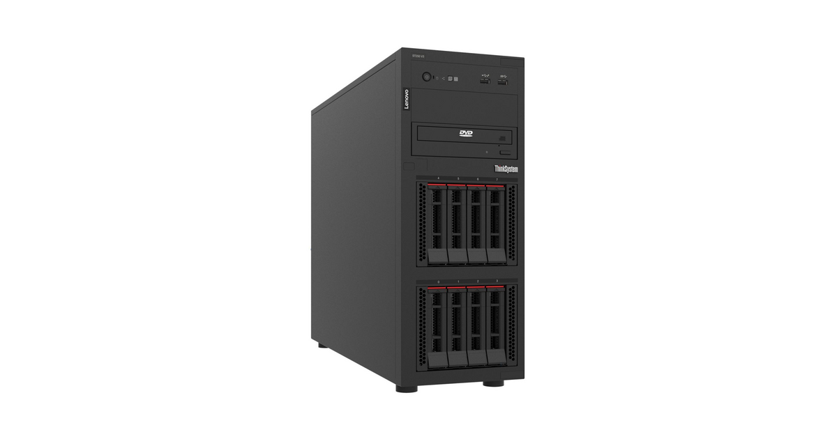 Lenovo ThinkSystem ST250 V3 Tower Server (Xeon E-2434, 16GB RAM, 4TB HDD, 480GB SSD)
