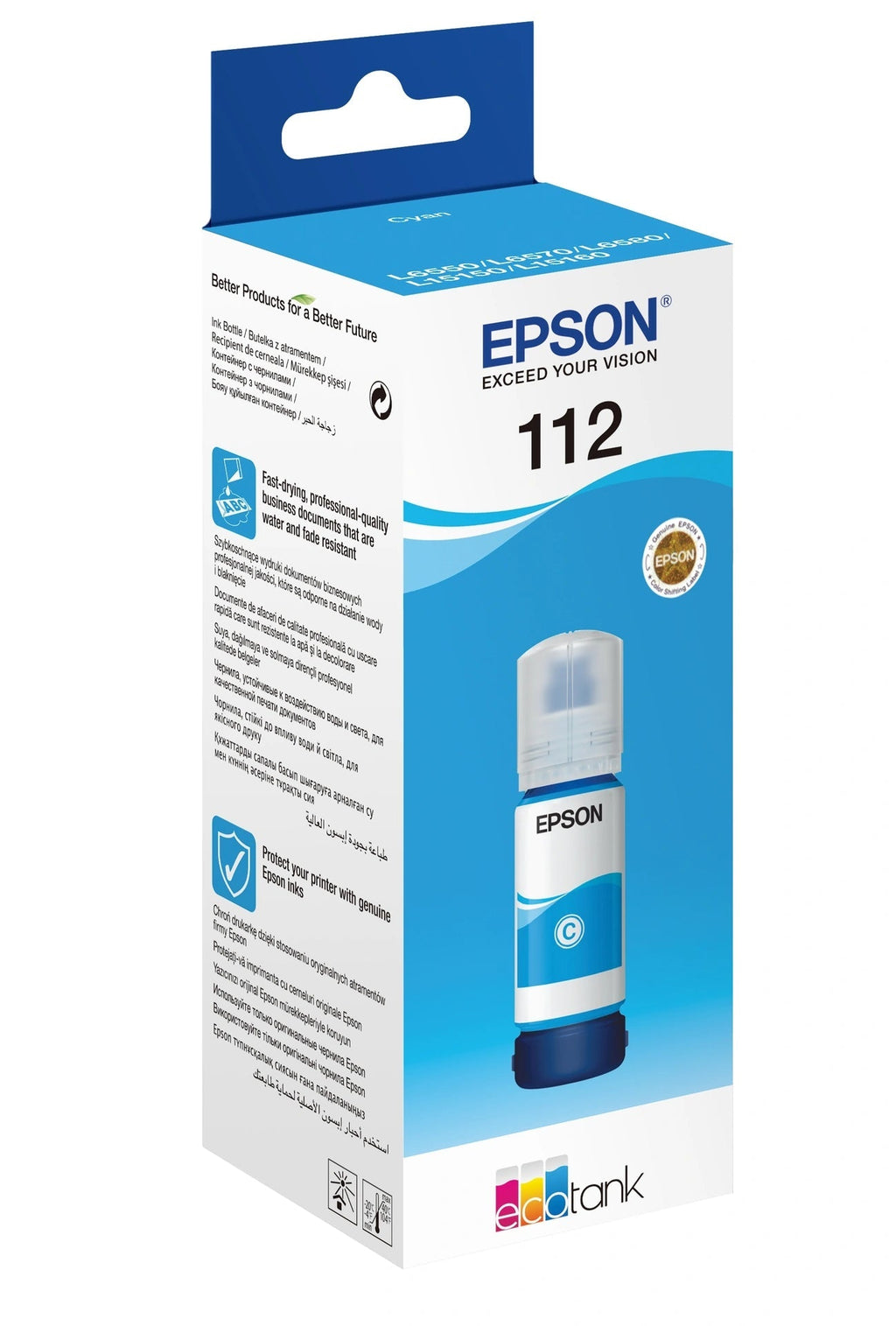 Epson 112 Cyan Ink Bottle 70ml EcoTank L6580 L15160